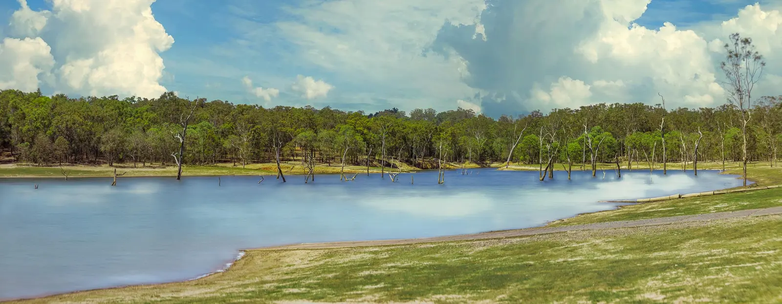 A calm Tablelands lake edged by native forest